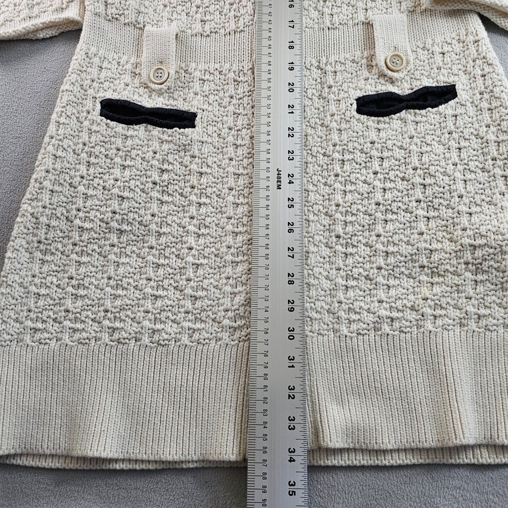 Piazza‎ Sempione Textured Knit Cardigan Sweaters Women's Cream Button Front - Picture 9 of 13
